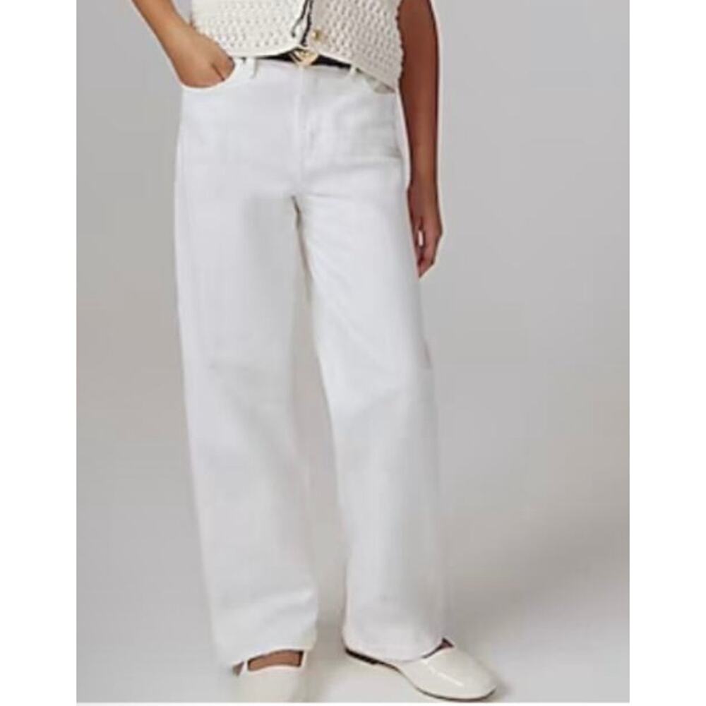NWT! J.Crew Crewcuts Girls White Slim Wide Leg Jeans 10
